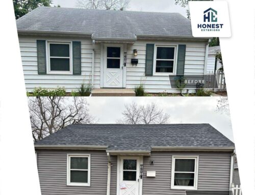 GAF Timberline Charcoal and Exterior Portfolio Vinyl Graystone